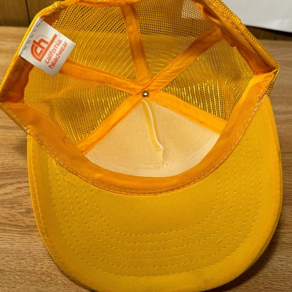 Vintage Bostitch Nails‎ and Staples Trucker Hat Mesh Snapback Yellow - Picture 6 of 7